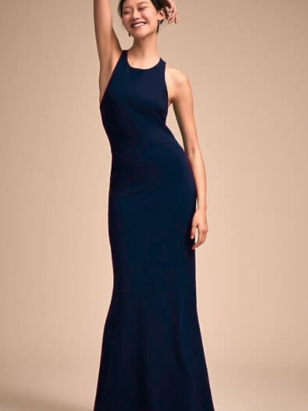 BHLDN Anthropologie Klara Halter Dress Midnight Blue Sz 2